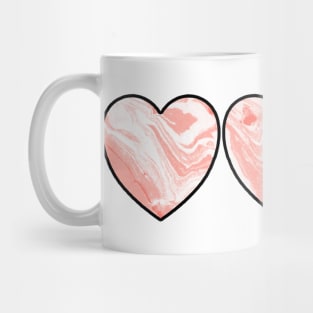 Pink Marble Hearts Mug